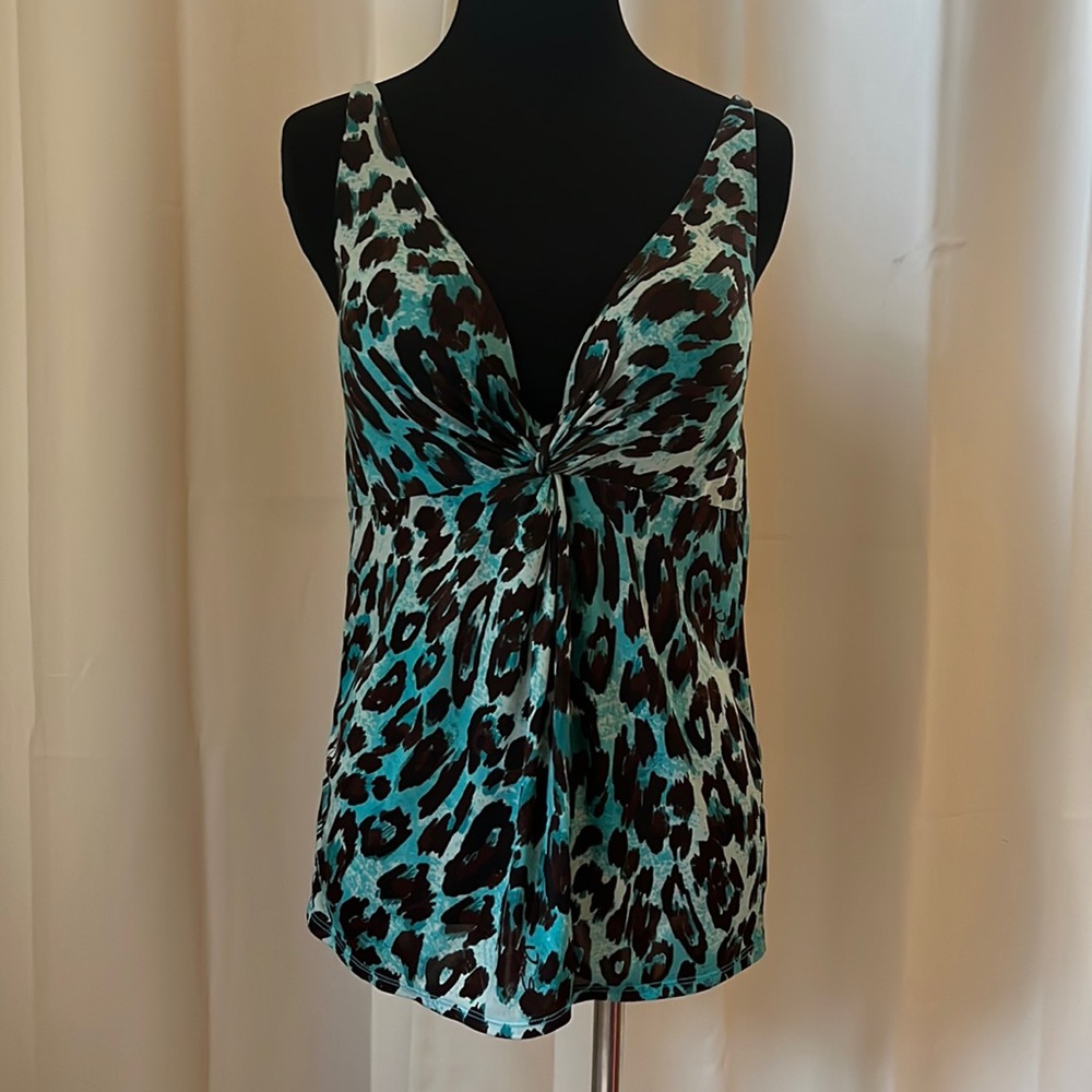 Victoria's Secret Blue and Black Leopard Print Chemise